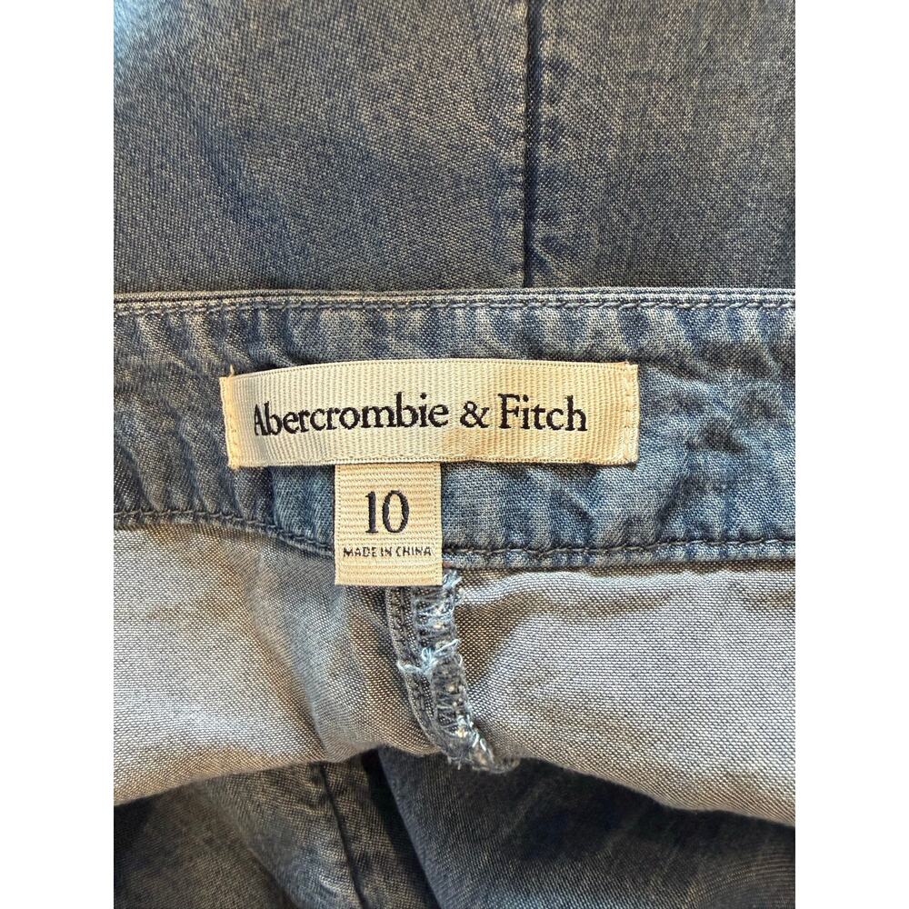 Abercrombie & Fitch 10 Lyocell Chambray Wide Leg Sailor Button High Rise Pants - Picture 6 of 8